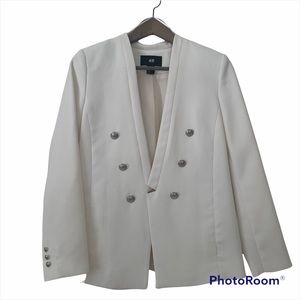 NEW H&M Balmain-inspired white blazer SIZE 6 NWOT